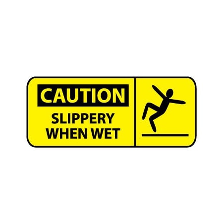 National Marker Co Pictorial OSHA Sign - Plastic - Caution Slippery When Wet SA143R